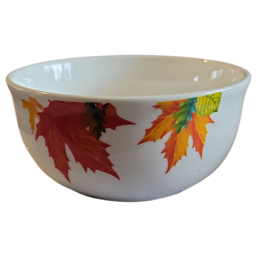 Vtg Greenbrier Royal Norfolk Autumn Leaves Thanksgiving Fall Bowl